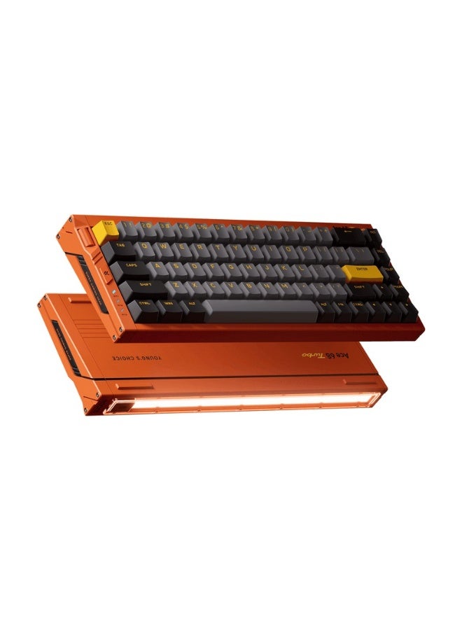 MCHOSE Ace 68 Turbo 65% Hall Effect Gaming Keyboard – Full Aluminum CNC Body, 16kHz Polling Rate, Mount Tai Magnetic Switch GT, Adjustable 0.001–3.4mm Actuation, Rapid Trigger & SOCD, Hot-Swap, RGB Backlit, USB-C Wired, Galaxy Orange | MC-Ace68Turbo-9 - Image 3